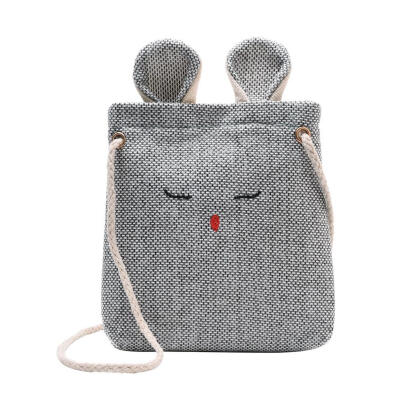 

Cute Rabbit Cartoon Cotton Linen Small Shoulder Bags Women Messenger Bag