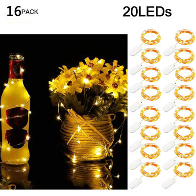 

Gobestart 16Pcs 20LED Fairy Light Battery Starry String Copper Wire Decor Christmas Yellow