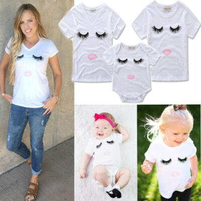 

UK Family Top Clothing Mother Parent-Child Daughter Son T-shirt Matching Outfits