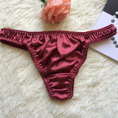 

Womens Elastic Lingerie Triangle Silk Thongs Knickers Bikini Underpants Panties