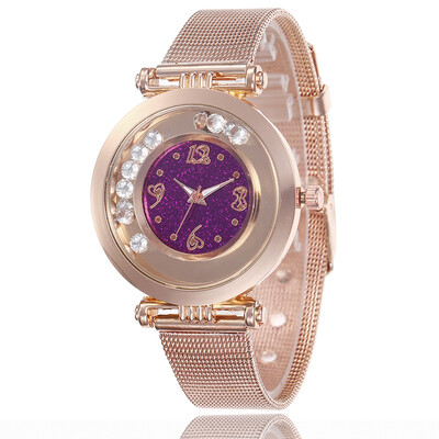 

Metal strap fashion ladies watch creative heart-shaped digital sand simple watch