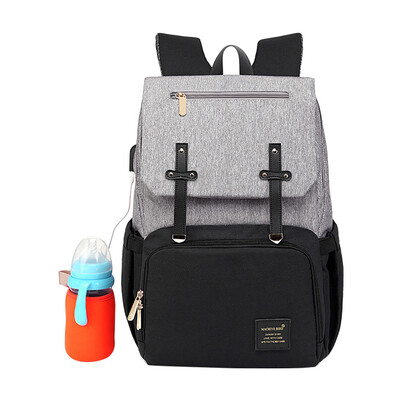 

Tailored New Waterproof Large-capacity Mummy Bag Color Matching With USB Women Backpack