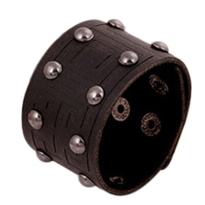 

Handmade Punk Retro BlackBrown Genuine Leather Rivet Buckle Bracelets Bangles Jewelry