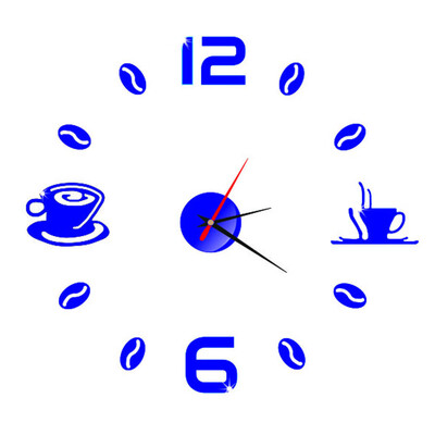 

Gobestart Acrylic Modern DIY Wall Clock 3D Mirror Surface Sticker Home Office Decor-Purple