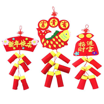 

Firecracker Ornament DIY New Year Hanging Pendant Set Home Festival Decor