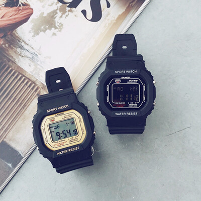 

Ins watch female high school students electronic watch square waterproof boys&girls couples watch a pair