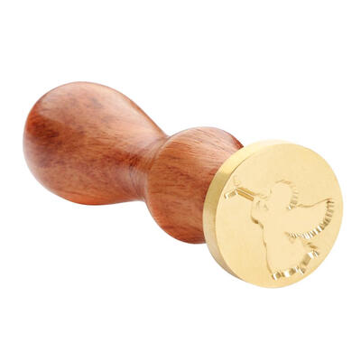 

Retro Plant Pattern Wood Handle Sealing Wax Seal Stamp Post Decor Craft