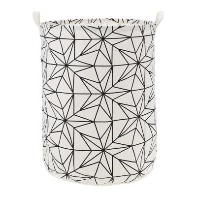 

Folding Canvas Geometry Print Laundry Basket Clothes Kid Toy Storage Bucket