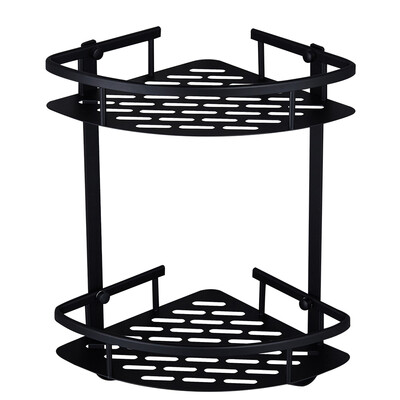 

Double Layer Triangular Basket Wall Hanging Corner Rack Bathroom Shelves