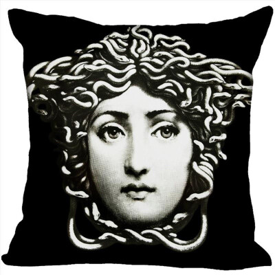 

Piero Fornasetti Pillow Cover Bedroom Home Office Decorative Pillowcase Square Zipper Pillow Cases Satin Fabric No Fade