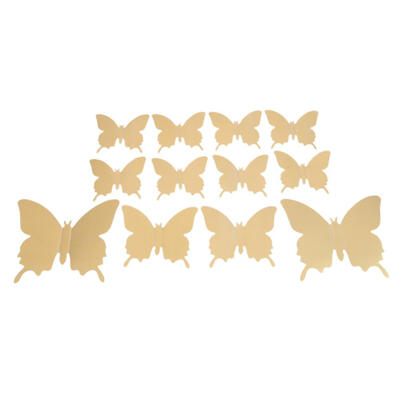 

12pcsset PET Mirror Butterflies Adhesive 3D Wall Sticker Background Props