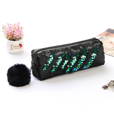 

New 2019 Sequin Cosmetic Bag Color Reversible Sequin Pencil Bags Girls Cosmetic Case Gift