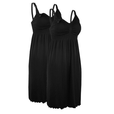 

iLoveSIA breastfeeding nightdress thin short-sleeved dress pregnant women pajamas postpartum skirt -2P-60965579