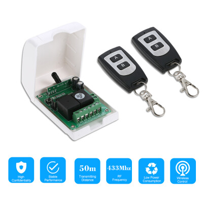 

Smart Home 433Mhz RF DC 12V 2CH Learning Code Wireless Remote Control Switch Relay Receiver Transmitter Universal Remote Switch Sy