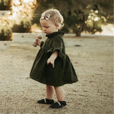

Newborn KIds Baby Girls Floral Long Sleeve Dress Princess Party Clothes 0-4Year