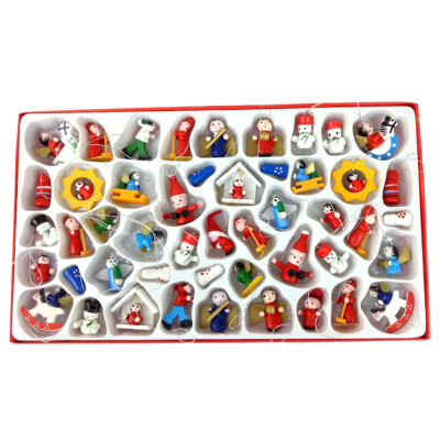 

48 Pcs Wooden Cute Christmas Pendants For Christmas Party Ball Home Wall And Other Decoration