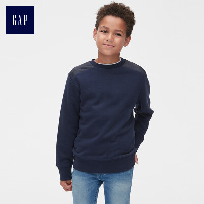 

GAP flagship store boy comfortable cotton basic sweater hood sweater 400045 basic navy blue