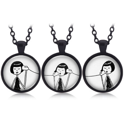 

3pcs Friendship Pendant Time Precious Stones Listener Necklace Key Chain