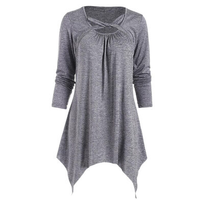 

Space Dye Hanky Hem Flared Mini Dress