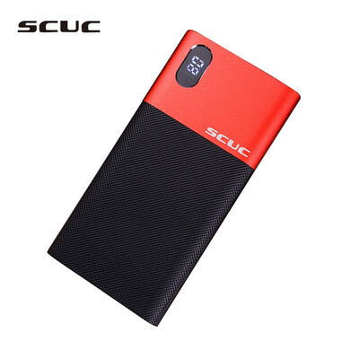 

Ultra-thin large-capacity mobile phone charging treasure 10000Mah polymer SCUC red power digital display mobile power