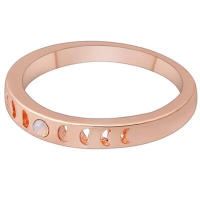 

Rings Moon Phase Ring with a Opal White Crystal To the Moon&Back