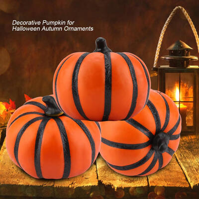 

PVC Strip Pattern Decorative Pumpkin for Autumn Fall Ornament Tabletop DecorDecorative Pumpkin Pumpkin Ornament