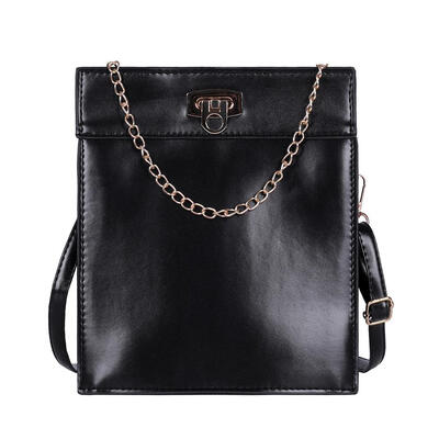 

Solid Color Totes Women Square Shoulder Messenger Leather Buckle Chain Bag