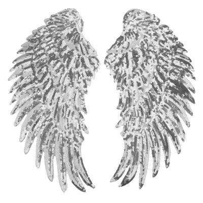 

1pair Clothes Sequins Patch Pasters Embroidery Chapter Wing Cloth Stickers