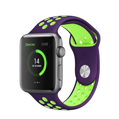 

Two-Colored Silica Gel Lightweight Watch Band Sport Breathable Watch Strap For Apple Watch 432