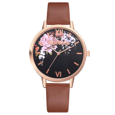 

Vogue Flowers Cute Girl Birthday Gifts Womens Watch Beautiful Military Temperament Souvenir Simple Ladies Wristwatches 2018 D