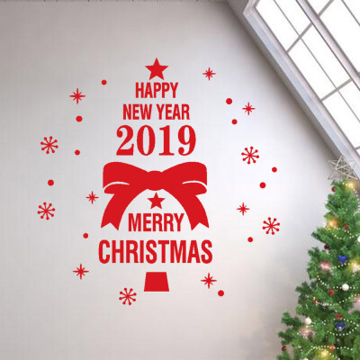 

Gobestart New Year Merry Christmas Wall Sticker Home Shop Windows Decals Decor