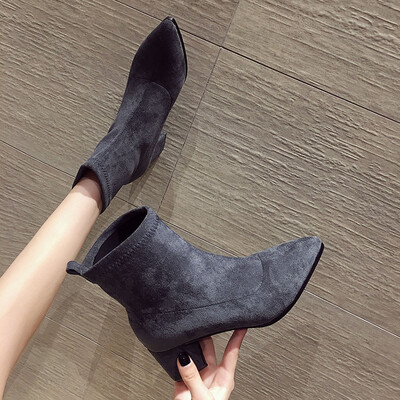 

Retro Martin boots skinny boots for womens locomotives with thick heels&high heels