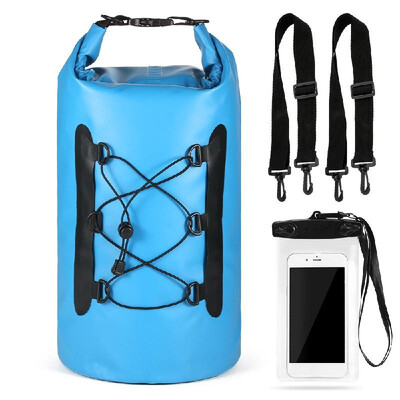 

15L Waterproof Dry Bag with Phone Case Bag Roll Top Dry Sack For Kayaking Boating Fishing Surfing Swimming Rafting