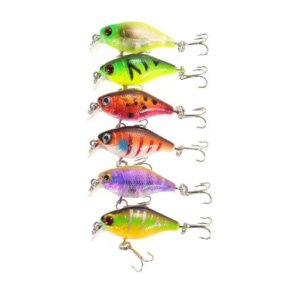 

Lixada 6PCS Diving Crankbait Fishing Lures 44g 43mm 03-06m Artificial Bait Hard Fishing Lure Set Bait with 10 Hooks