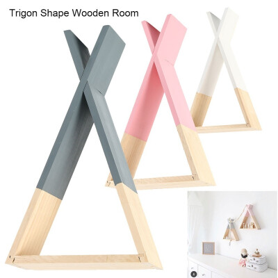 

Nordic Style Kids Baby Wooden Trigon Triangle Storage Book Shelf Home Room