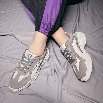 

2019 new summer ins super fire mens shoes Korean version of the trend of Harajuku style increased sports old white shoes