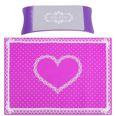 

Nail Art Arm Rest Manicure Hand Pillow Holder with Lace Edge Silicone Mat