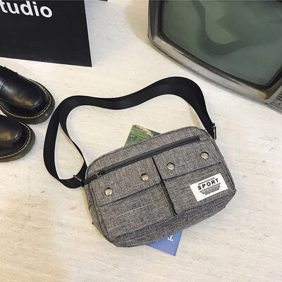 

Tide canvas mailman bag Japanese department simple retro wide shoulder strap messenger bag female art student shoulder bag satchel