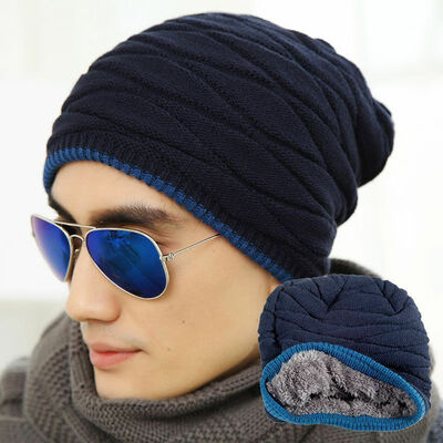 

Unisex Men Women Hip-Hop Warm Winter Wool Knit Ski Beanie Skull Slouchy Cap Hat