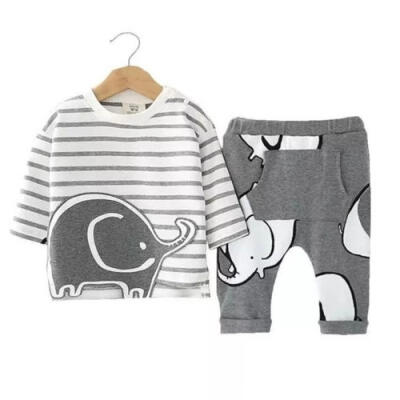 

Newborn Kid Baby Boy Girl Clothes T-shirt Tops Sweatshirt Long Pants Outfit Set Clothes