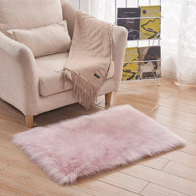 

Gobestart Soft Rug Chair Cover Artificial Sheepskin Wool Warm Hairy Carpet Seat Mats Rug