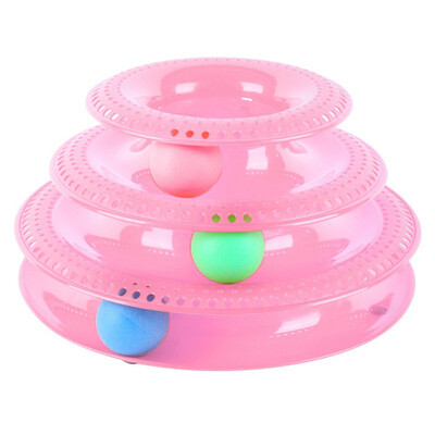 

Plastic Funny Toys for Pet 3 Layer Tower Shape Balls Play Amusement Intelligence Toys