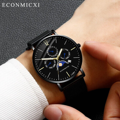 

Gobestart Fashion Mens Watch Alloy Business Quartz Wrist Watch Mesh Band