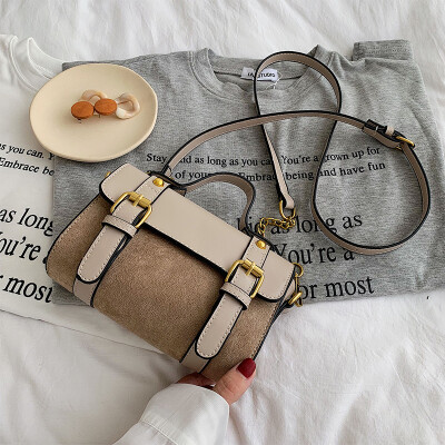 

Ins texture retro frosted portable womens bag 2019 new Korean Joker bag fashion tide shoulder Messenger bag