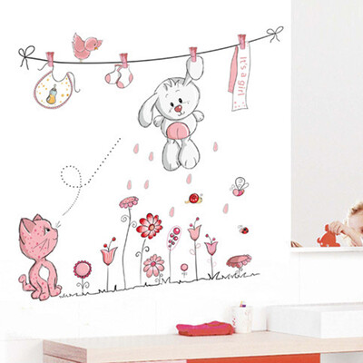 

Creative DIY Kid Child Room Wall Stickers Rabbit Cartoon Super Cute Decals