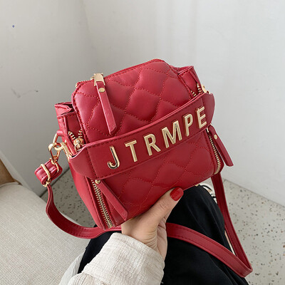

Qiao Bani 2019 new Korean version of the fashion Dongdaemun embroidery line letter pillow bag hand strap shoulder diagonal tide handbag