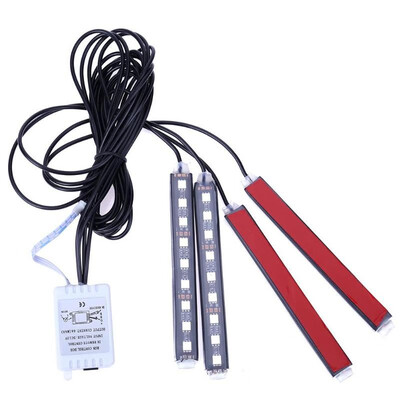 

4pcs 10W 9 SMD Car Interior LED RGB Atmosphere Strip LightsRemote Control