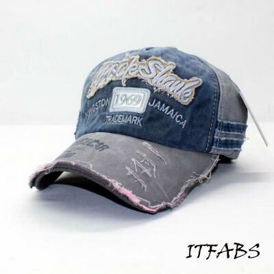 

Men Womens Unisex Vintage Baseball Cap Adjustable Denim Distressed Trucker Hat