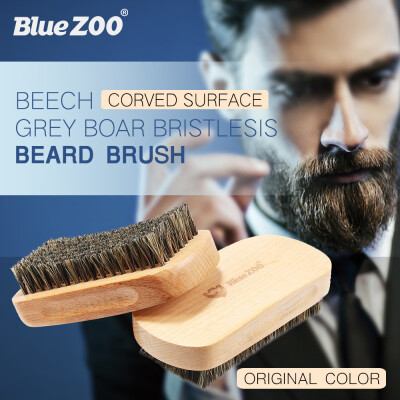 

〖Follure〗BlueZoo Men Boar Hair Bristle Beard Mustache Brush Hard Oval Wood Male Brush