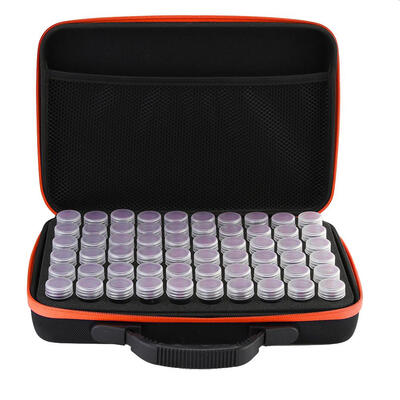 

60 Bottles Diamond Painting Charms Box Cross-Stitch Tool Storage Hand Bag